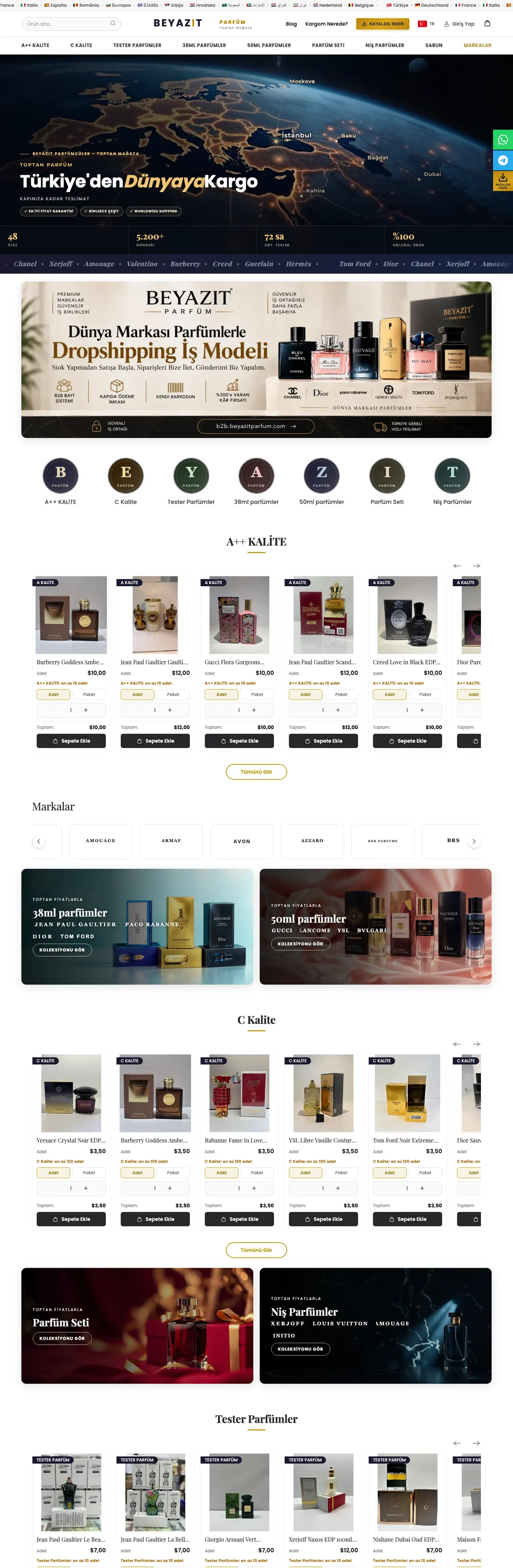 beyazitparfum.com ana sayfası (masaüstü)