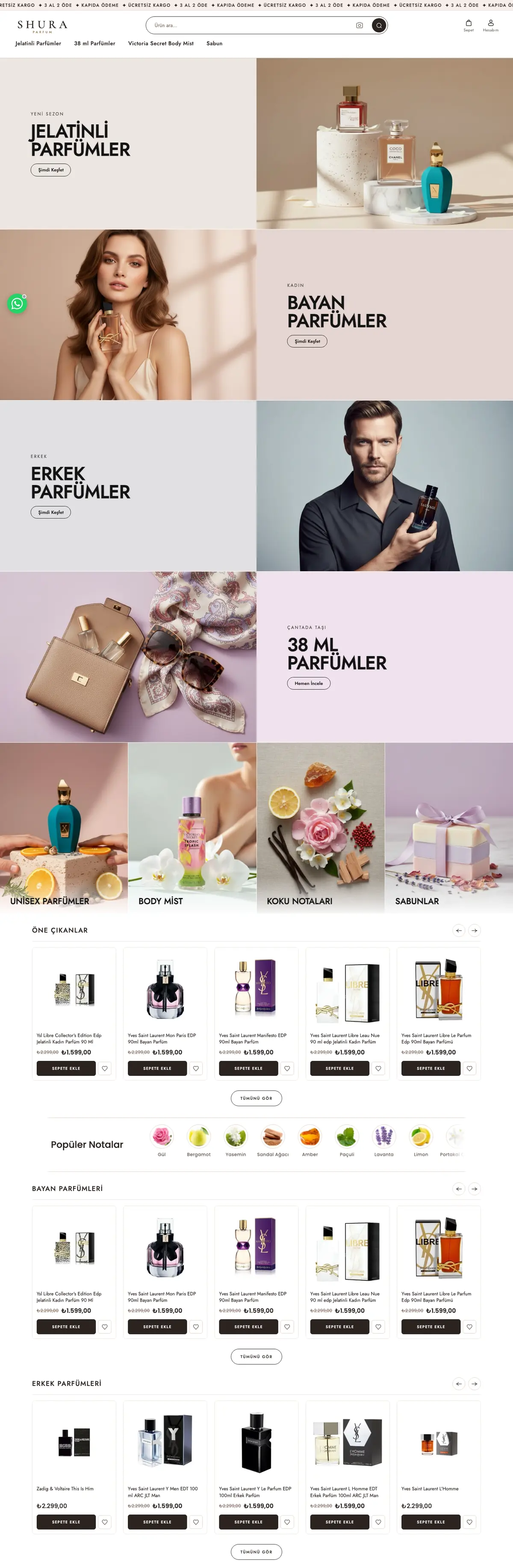 shuraparfum.com ana sayfası (masaüstü)