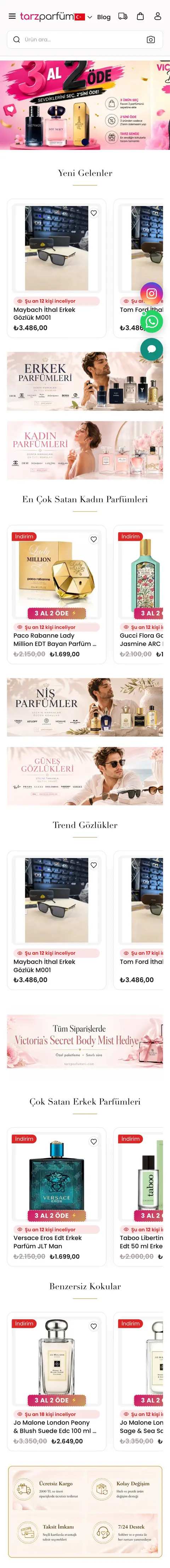 tarzparfumerim.com ana sayfası (mobil)